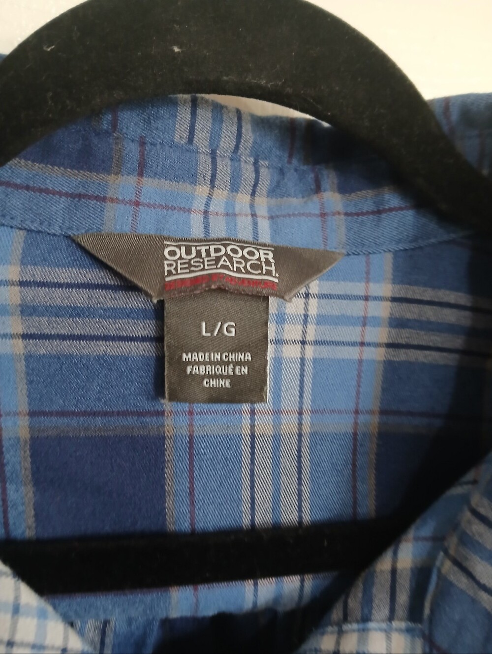Outdoor Research Blue Plaid Button-Down Shirt - Men's Hiking Outdoor Casual - Picture 3 of 10